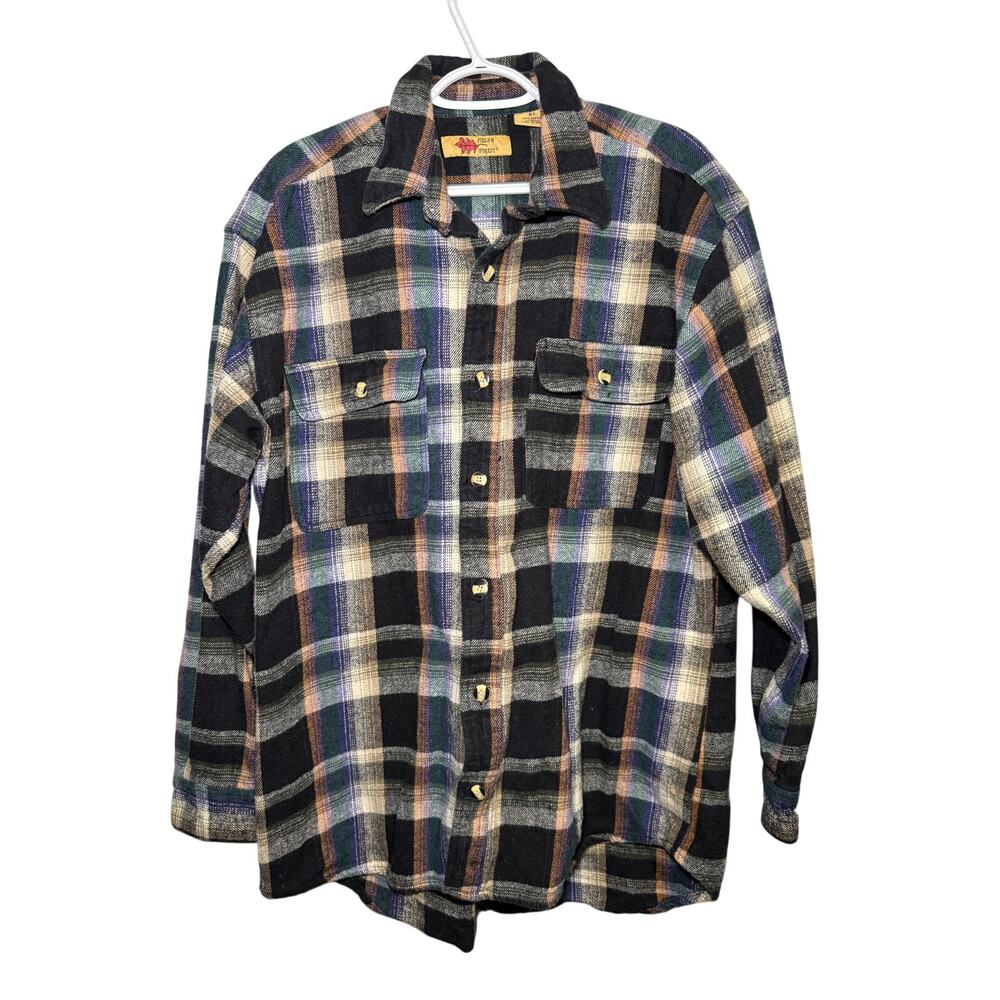 Field N‎ Forest plaid button down heavy cotton flannel mens XLT outdoors western